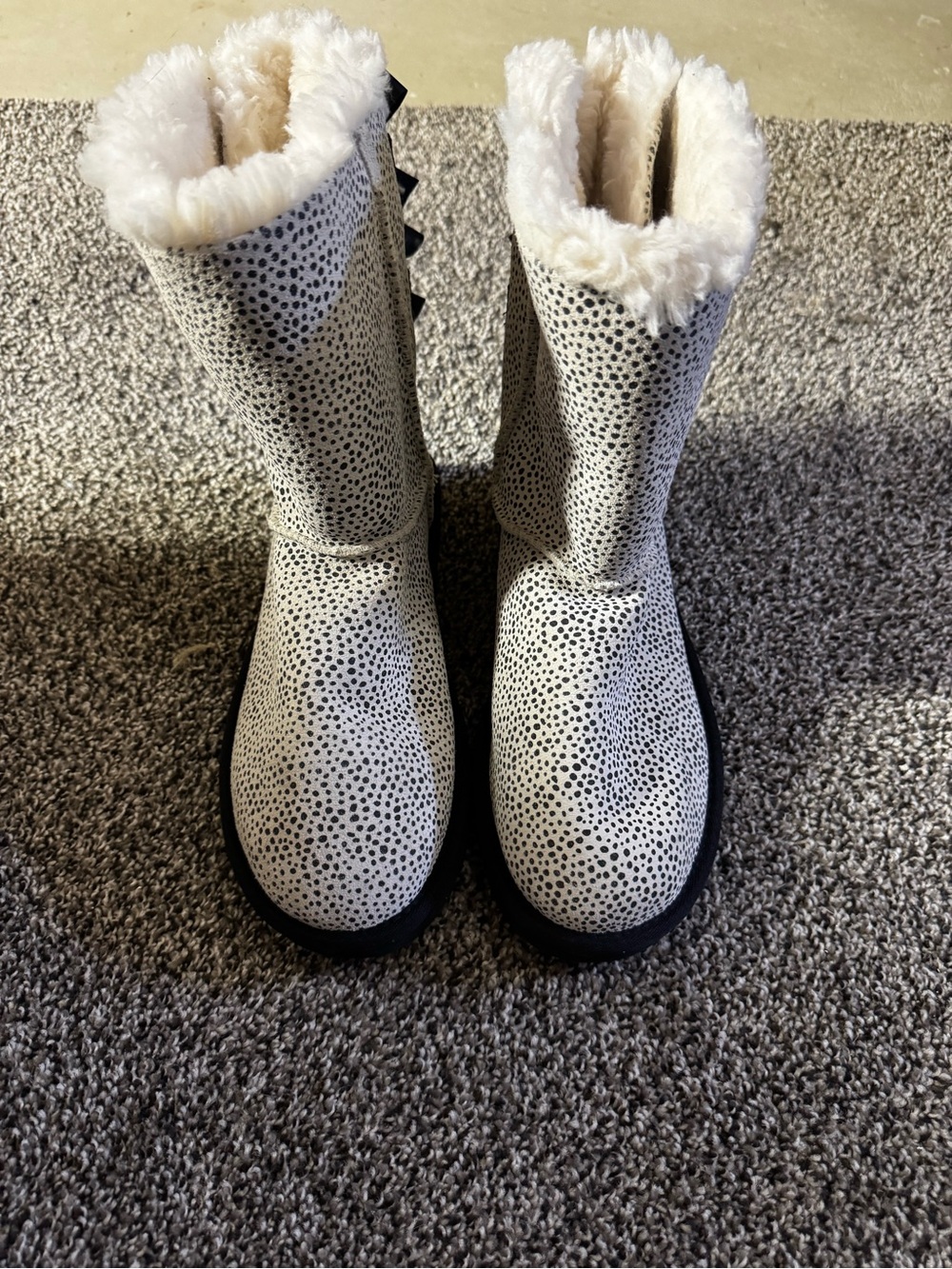 UGG Cream Faux Fur Lined Spotted Winter Boots